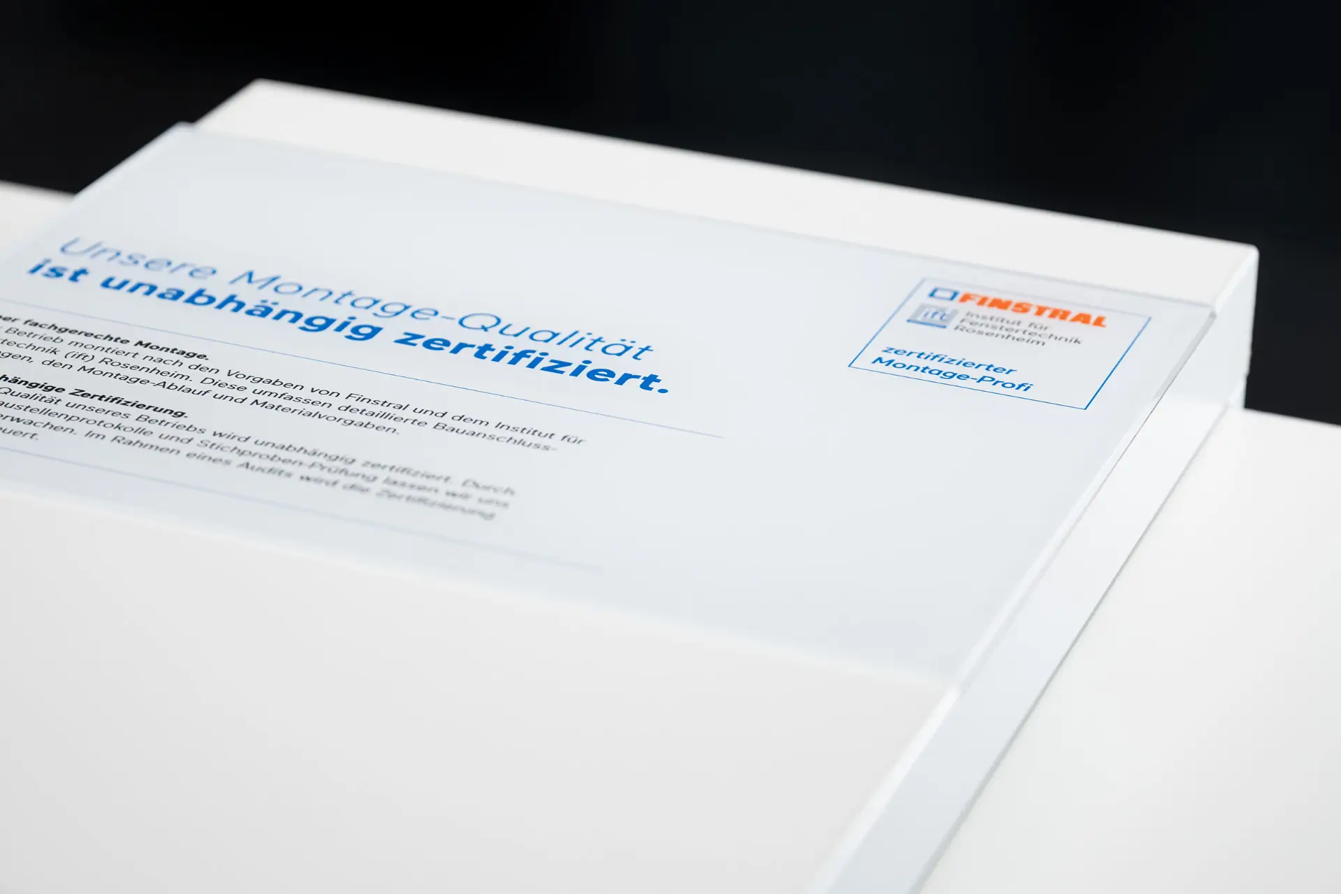 Posa Certificata ift Finstral